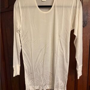 WinterSilks Cream Long Sleeve Women's Silk Top